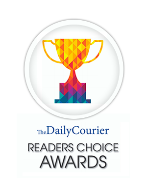 Bennett Glass and Mirror Wins icon showing they received a Daily Courier Reader's Choice Award for Best Door and Window in 2020