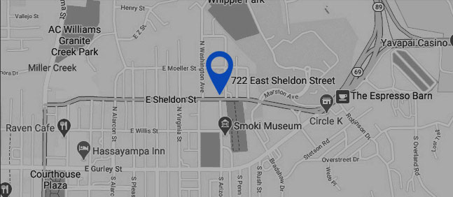 Google Map of Bennett Glass and Mirror at 722 E. Sheldon St. Prescott, AZ 8630