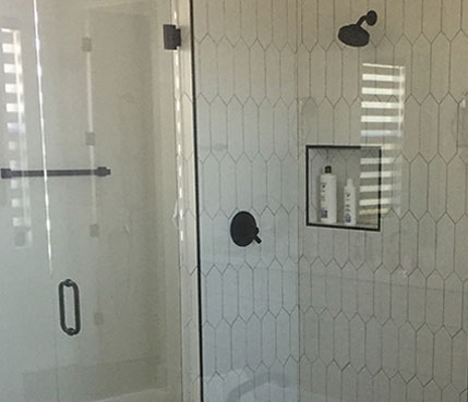 Custom glass shower enclosure